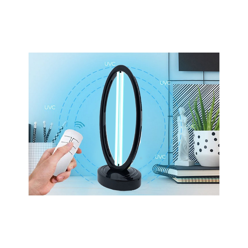 Lampe désinfection germicide à l'ozone UVC/38W/230 + télécommande noir