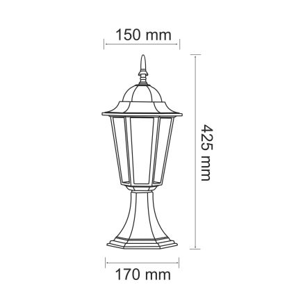 Lampe extérieur 1xE27/20W/230V patine