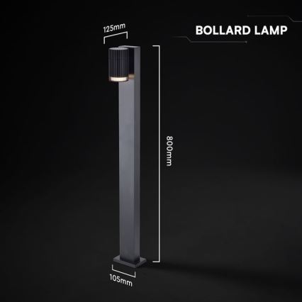 Lampe d'extérieur 1xGU10/10W/230V IP44 80 cm noire