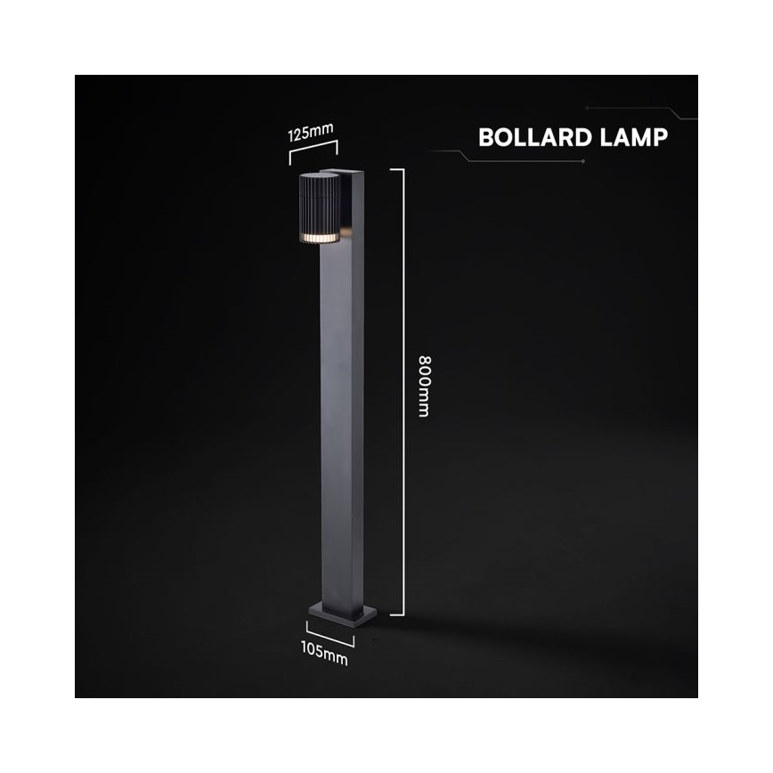 Lampe d'extérieur 1xGU10/10W/230V IP44 80 cm noire