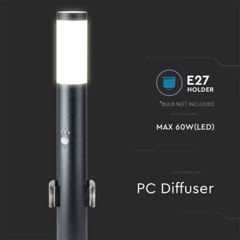 Douille de lampe E27 avec détecteur de mouvement pour les ampoules E27 Max  60W