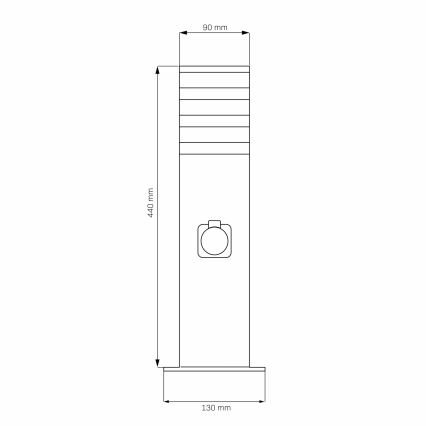 Lampe d'extérieur avec prise TEKSAS 1xE27/20W/230V, 44 cm, IP44, anthracite