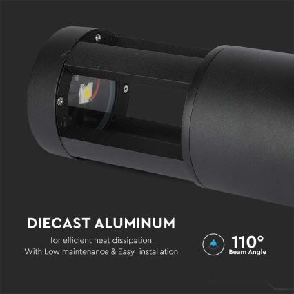 Lampe d'extérieur LED/10W/230V 25cm 3000K IP65 noire