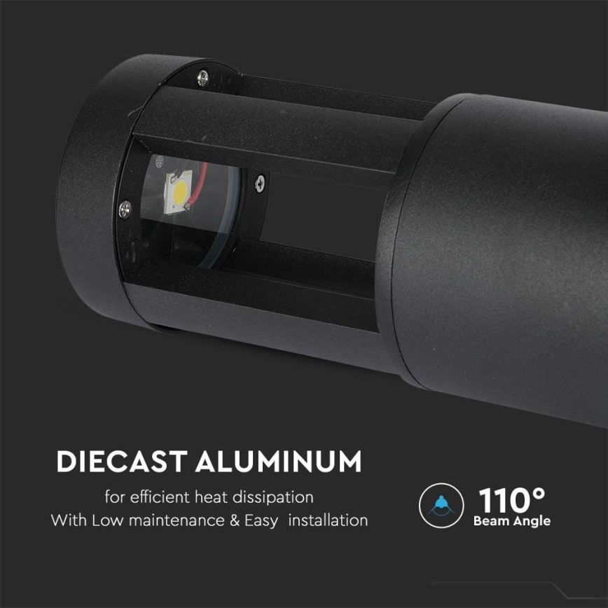 Lampe d'extérieur LED/10W/230V 25cm 3000K IP65 noire