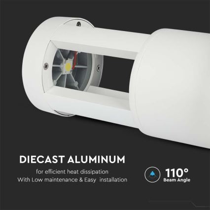 Lampe d'extérieur LED/10W/230V 25cm 6400K IP65 blanche