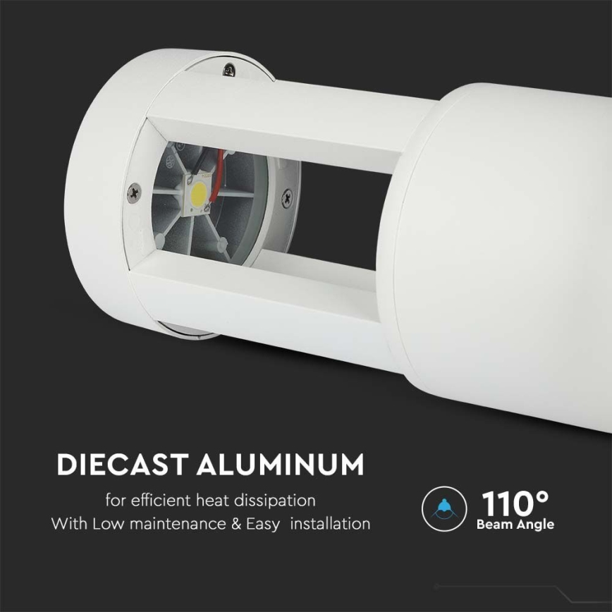 Lampe d'extérieur LED/10W/230V 25cm 6400K IP65 blanche