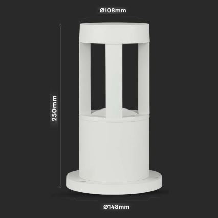 Lampe d'extérieur LED/10W/230V 25cm 6400K IP65 blanche
