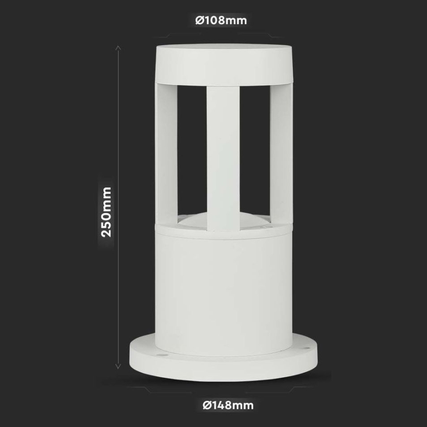 Lampe d'extérieur LED/10W/230V 25cm 6400K IP65 blanche