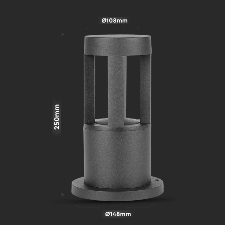 Lampe d'extérieur LED/10W/230V 25cm 6400K IP65 noire
