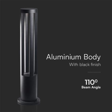 Lampe d'extérieur LED/10W/230V 3000K IP65 80 cm noire