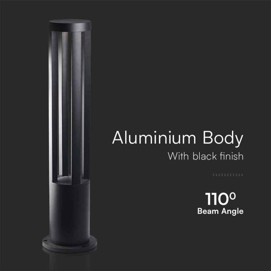 Lampe d'extérieur LED/10W/230V 3000K IP65 80 cm noire