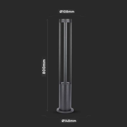 Lampe d'extérieur LED/10W/230V 80cm 6400K IP65 noire