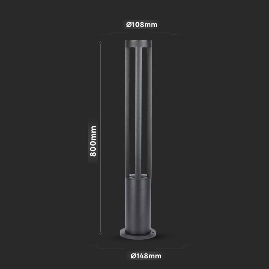 Lampe d'extérieur LED/10W/230V 80cm 6400K IP65 noire