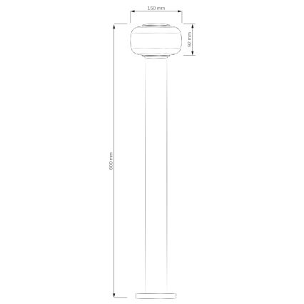 Lampe d'extérieur LED MALAGA 12 W/230 V 80 cm IP44 noire