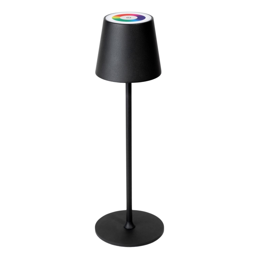Lampe d'extérieur LED RGBW dimmable rechargeable LED/1,5W/4000 mAh 3000K IP44 noire