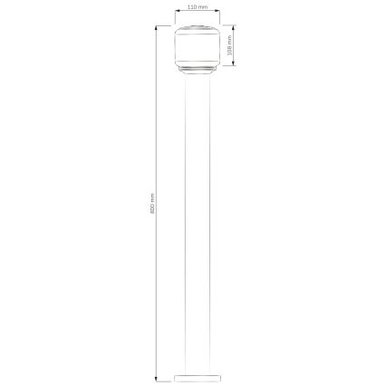 Lampe d'extérieur MADRID 1xE27/12W/230V 80 cm IP44 noire