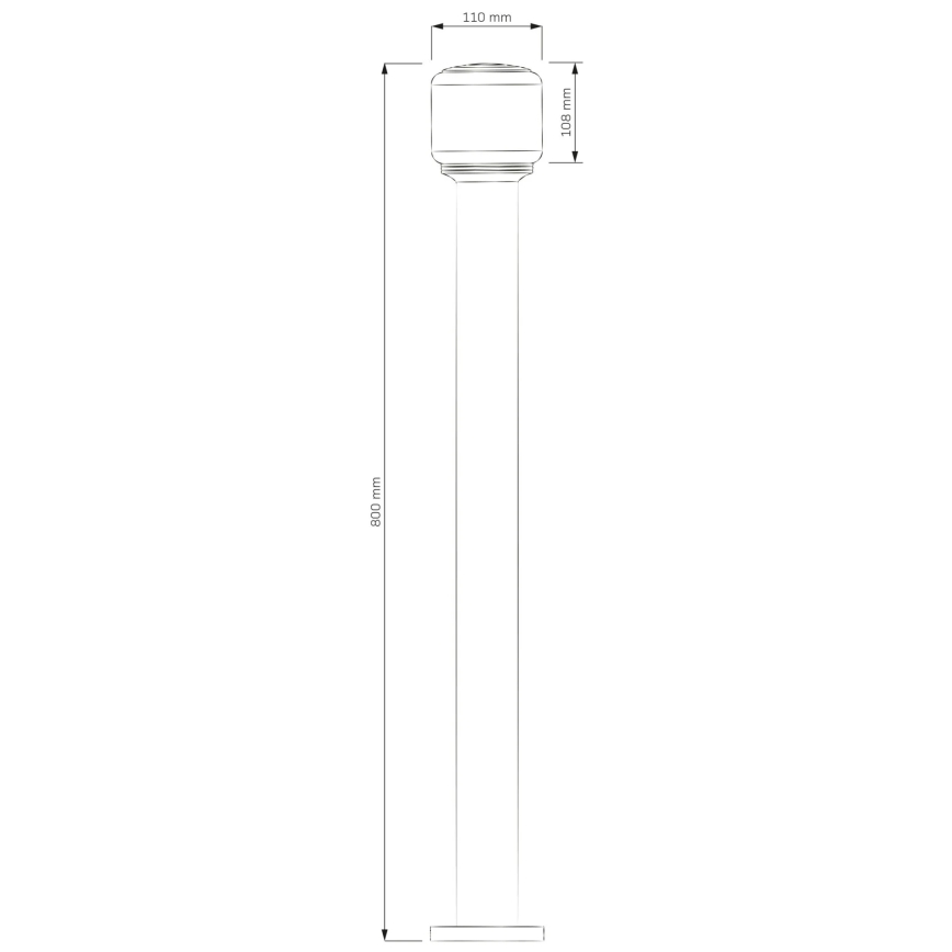 Lampe d'extérieur MADRID 1xE27/12W/230V 80 cm IP44 noire