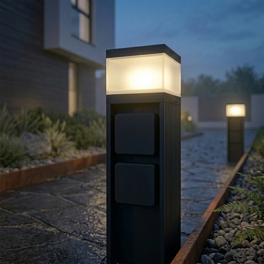 Lampe d'extérieur VESPER avec 2 prises 1xG9/5W/230V IP44 30 cm, noire