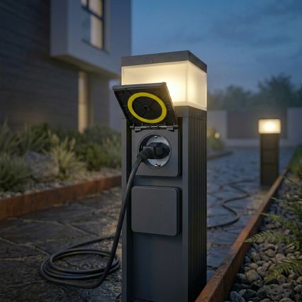 Lampe d'extérieur VESPER avec 2 prises 1xG9/5W/230V IP44 30 cm, noire