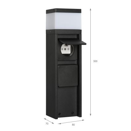 Lampe d'extérieur VESPER avec 2 prises 1xG9/5W/230V IP44 30 cm, noire