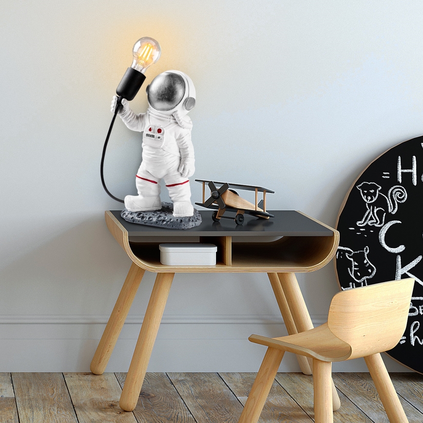 Lampe enfant ASTRONAUT 1xE27/40W/230V argent/blanc