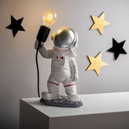 Lampe enfant ASTRONAUT 1xE27/40W/230V argent/blanc