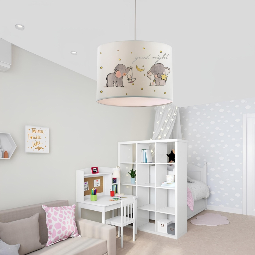Lampe enfant CANDY 1xE27/40W/230V blanche/beige