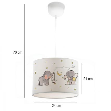 Lampe enfant CANDY 1xE27/40W/230V blanche/beige