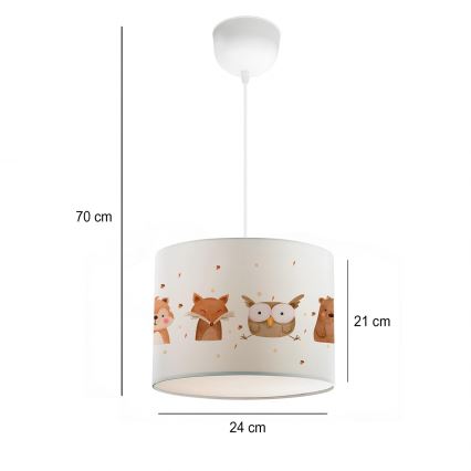 Lampe enfant CANDY 1xE27/40W/230V blanche/marron