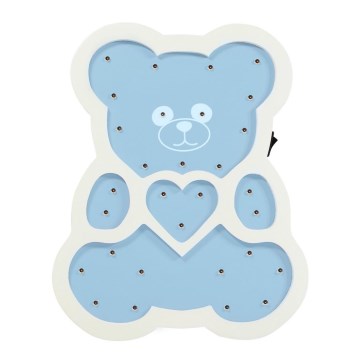 Lampe enfant LED/2xAA bleu ours