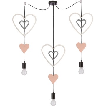 Lampe enfant TRIO 3xE27/20W/230V rose/blanc/gris