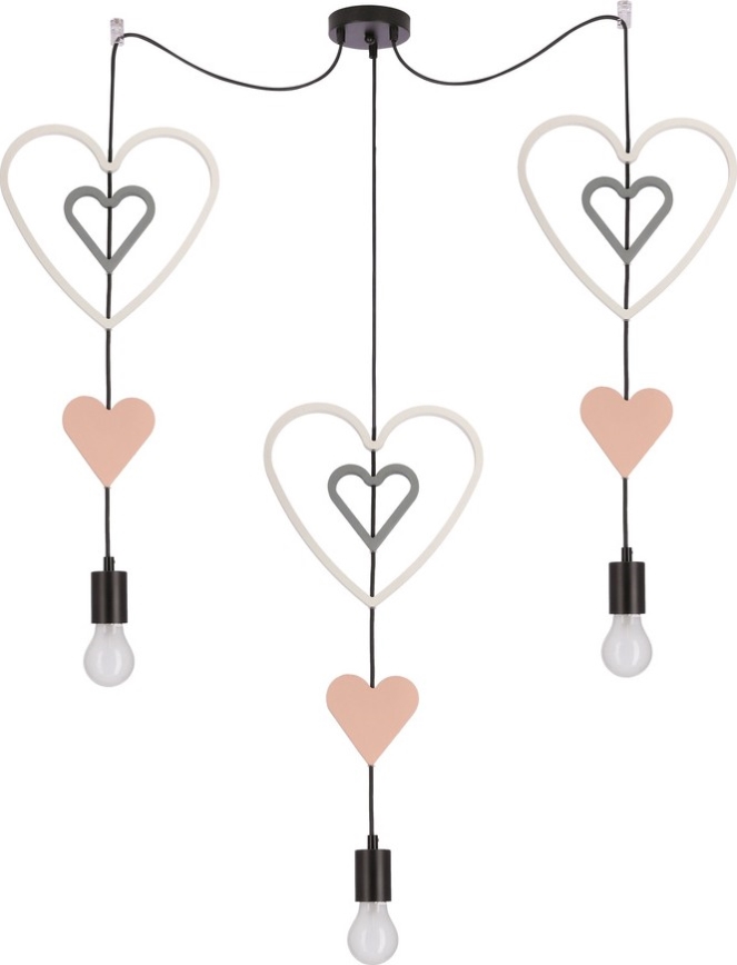 Lampe enfant TRIO 3xE27/20W/230V rose/blanc/gris