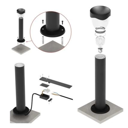 Lampe extérieur ARTEO 1xE27/15W/230V IP44 80 cm