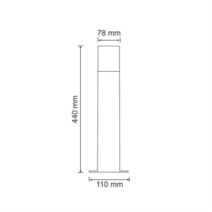 Lampe extérieur NEW YORK 1xE27/12W/230V IP44 44 cm anthracite