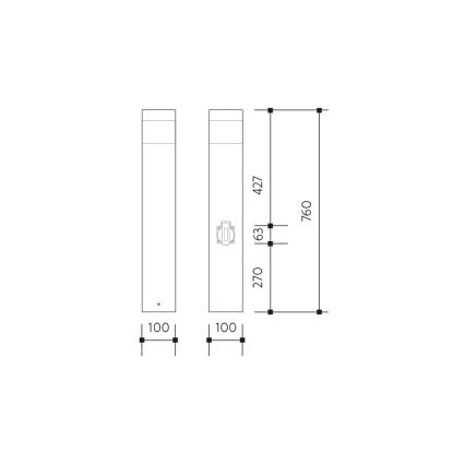 Lampe extérieure à détecteur avec prise GARD 1xE14/60W IP44