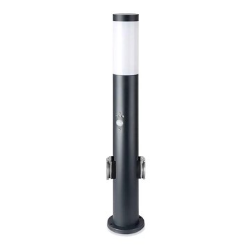 Lampe extérieure avec détecteur et 2 sockets SCHUKO 1xE27/60W/230V IP44 60cm anthracite