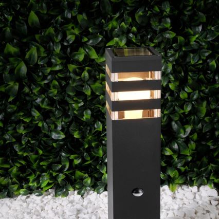 Lampe extérieure avec détecteur TEKSAS 1xE27/12W/230V IP44 44 cm anthracite