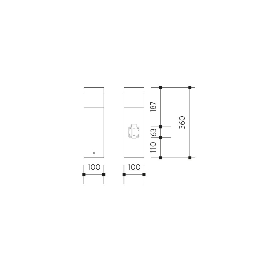 Lampe extérieure GARD à détecteur de mouvement avec prise intégrée 1xE14/60W/230V IP44