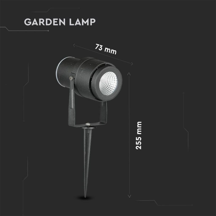 Lampe extérieure LED/12W/100-240V IP65 4000K noir
