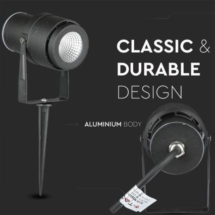 Lampe extérieure LED/12W/100-240V IP65 noir - lumière verte