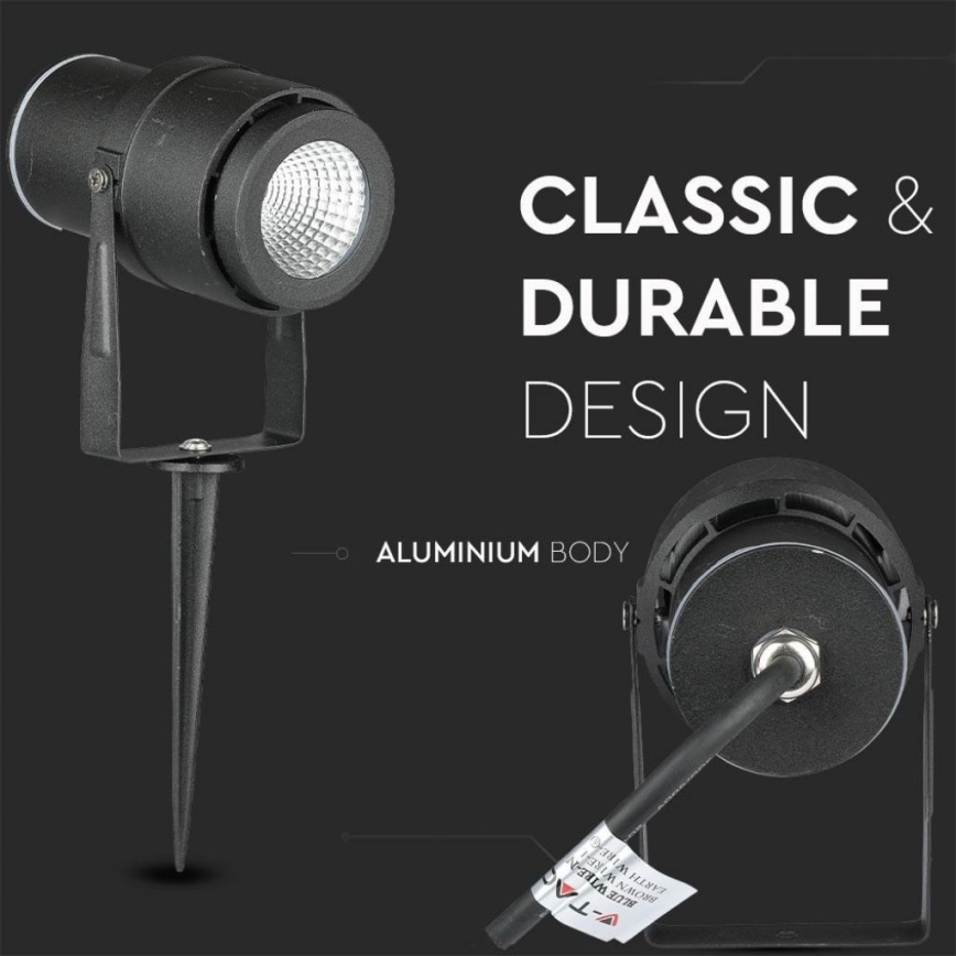 Lampe extérieure LED/12W/100-240V IP65 noir - lumière verte