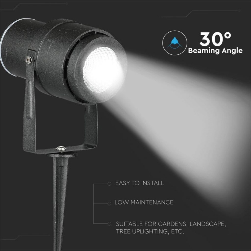 Lampe extérieure LED/12W/100-240V IP65 noir - lumière verte