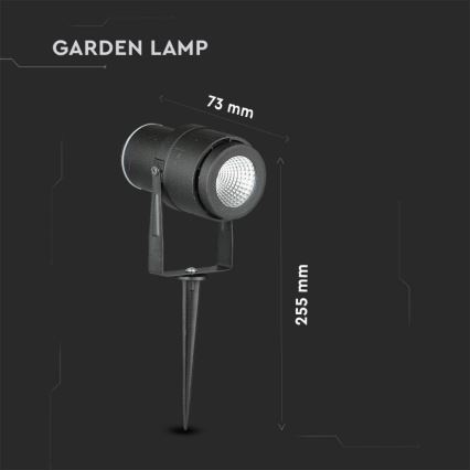 Lampe extérieure LED/12W/100-240V IP65 noir - lumière verte