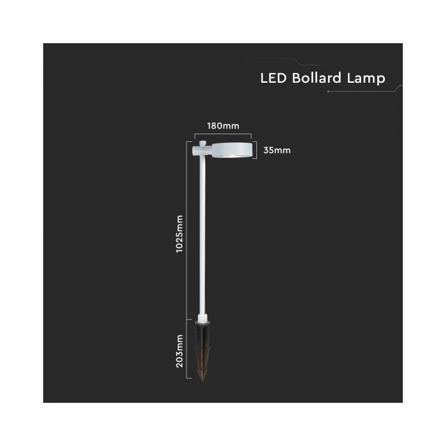 Lampe extérieure LED/7W/230V 3000K IP65 blanche 102 cm