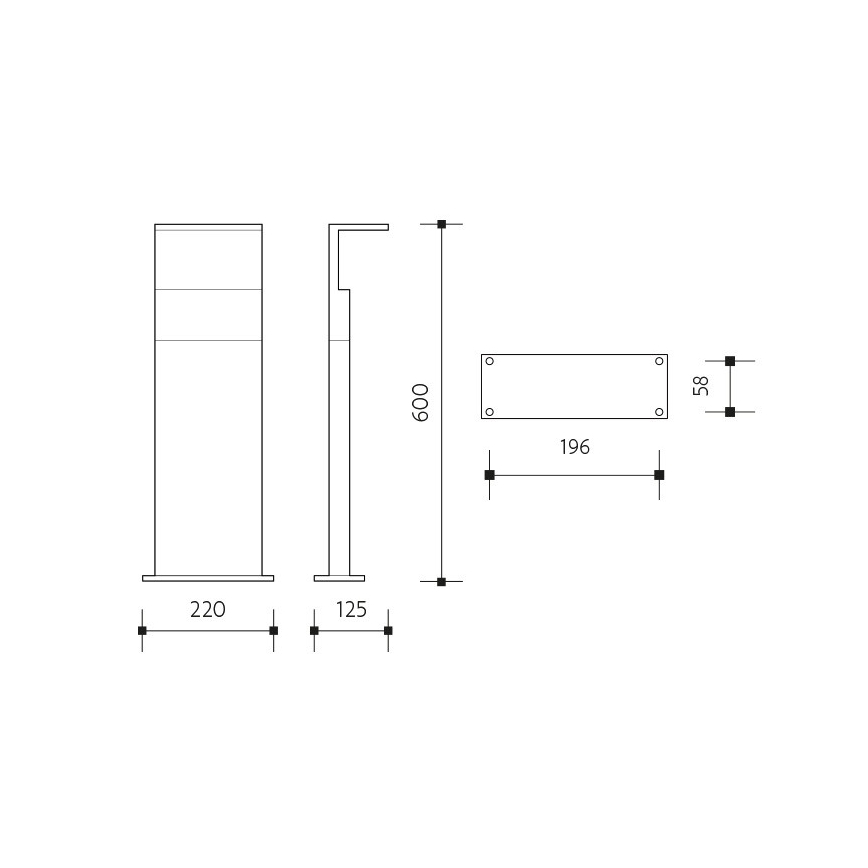 Lampe extérieure NATURA LED/12W/230V 4000K 60 cm IP65 marron/anthracite