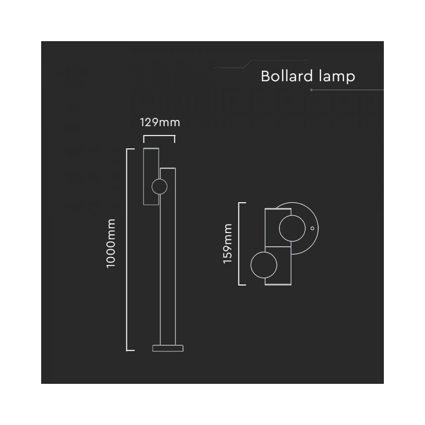 Lampe flexible extérieure LED/4W/230V 4000K IP44 100 cm noir