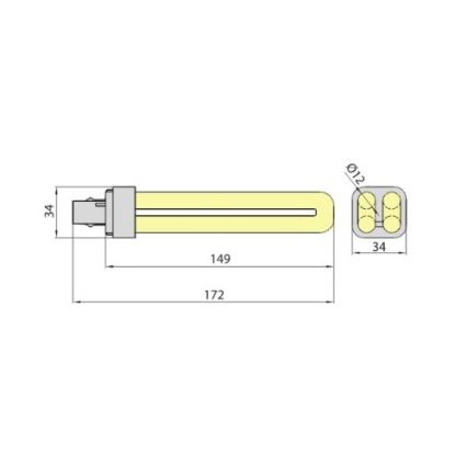 Lampe fluorescente à économie d'énergie PLC 2PIN 26W