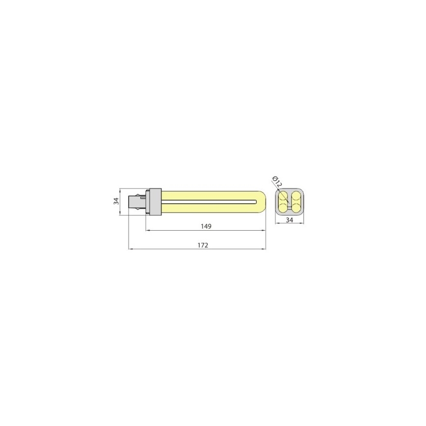 Lampe fluorescente à économie d'énergie PLC 2PIN 26W