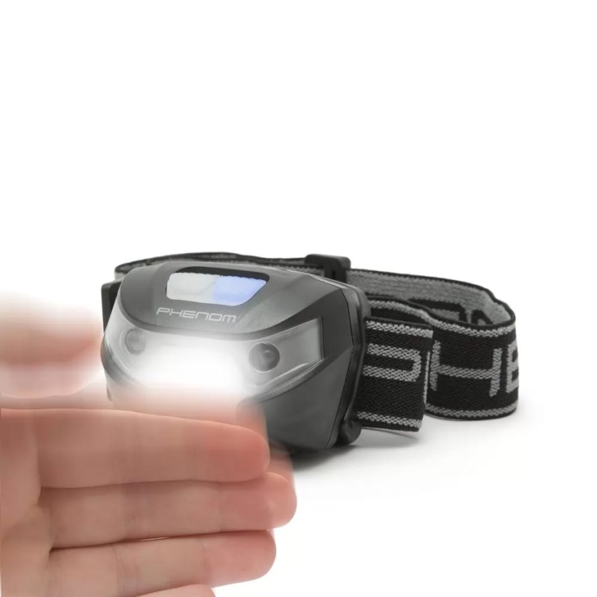 Lampe frontale avec détecteur LED/Li-ion 1200mAh IP54