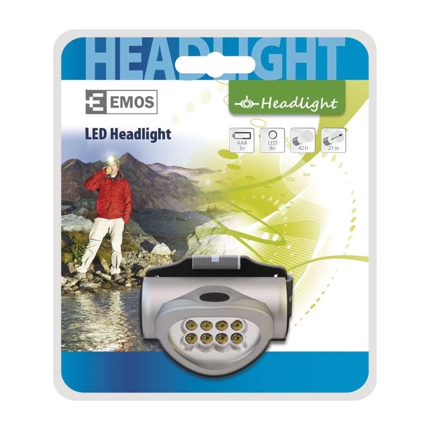 Lampe frontale LED 8xLED/3xAAA